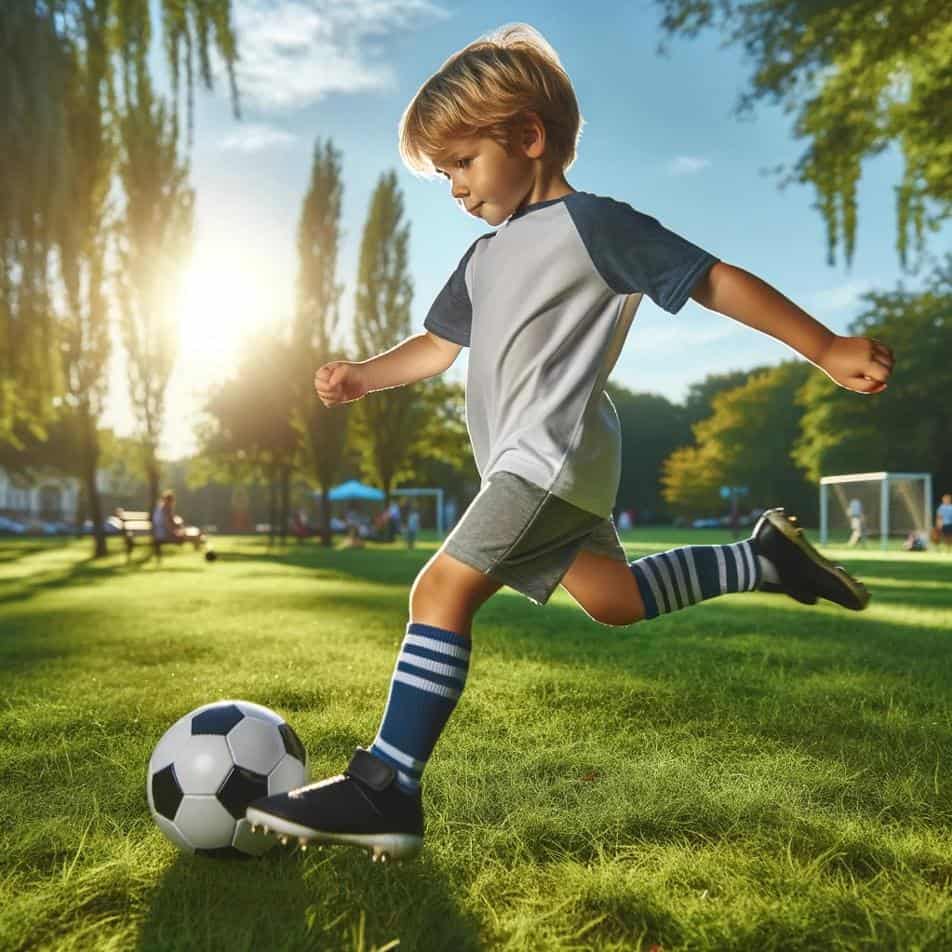 AI dreng spiller fodbold